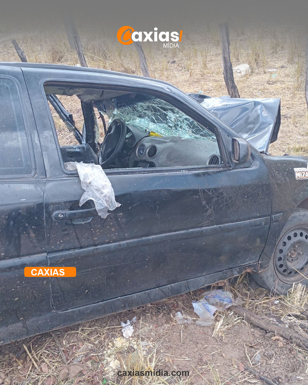 Grave acidente entre caçamba e carro de passeio é registrado na MA-034 em Caxias.